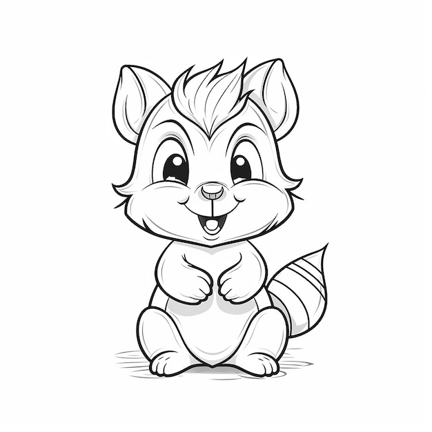cute squirrel coloring page