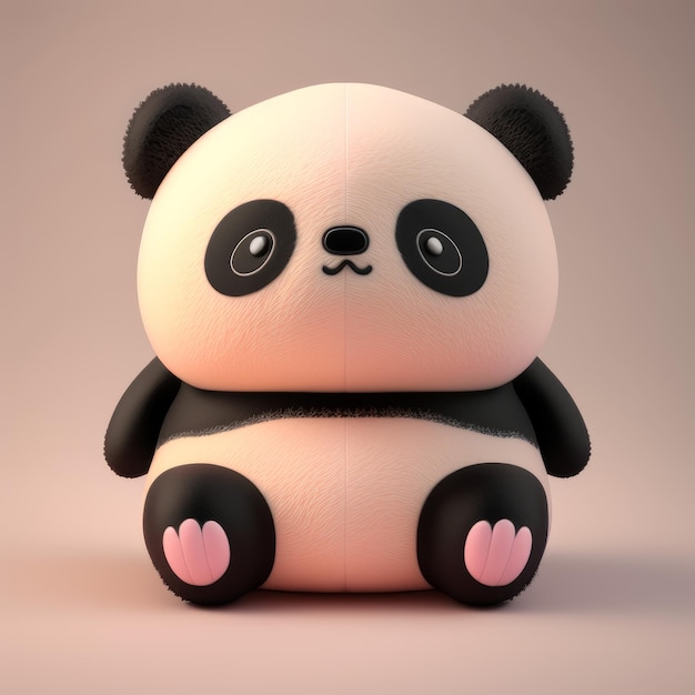 Cute Squishy Panda Plush Toy Illustration