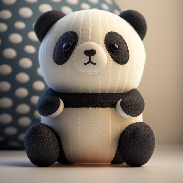 Cute Squishy Panda Plush Toy Illustration