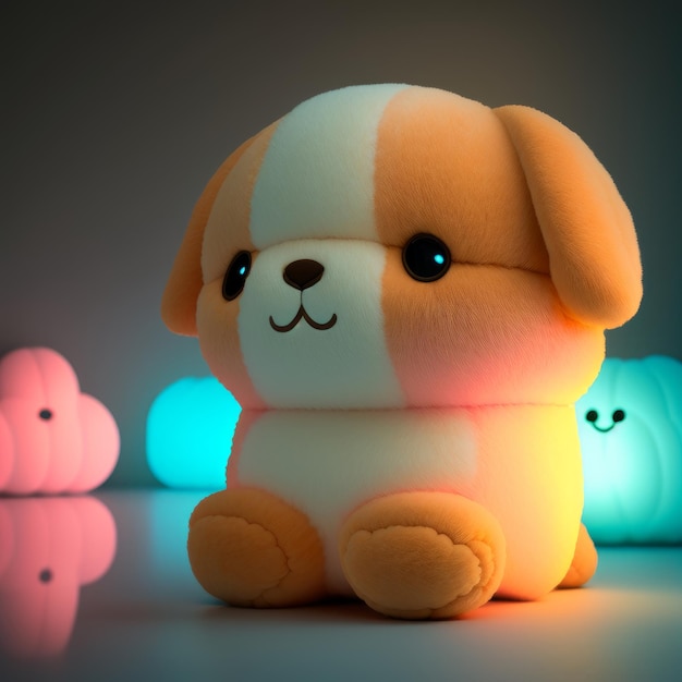 Cute Squishy Puppy Dog Plush Toy Illustration
