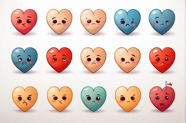 cute style heart illustration vector collection