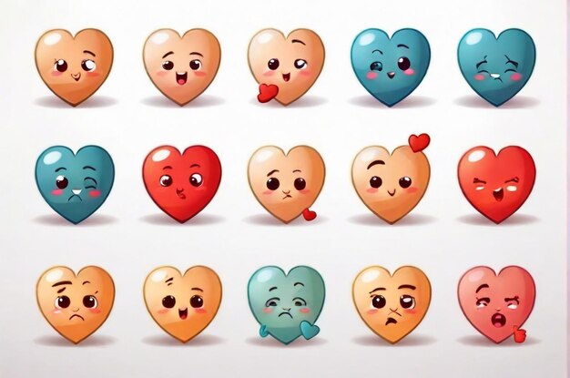 cute style heart illustration vector collection