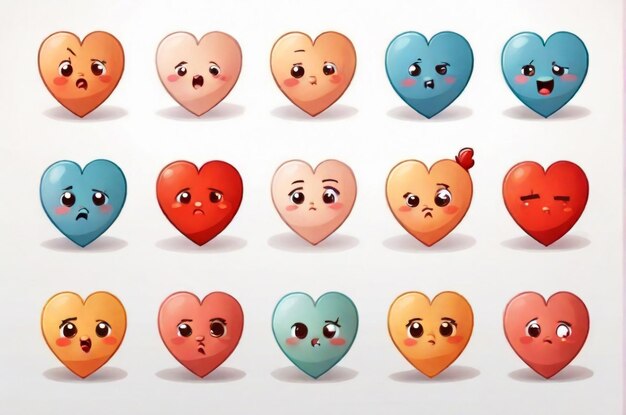 cute style heart illustration vector collection