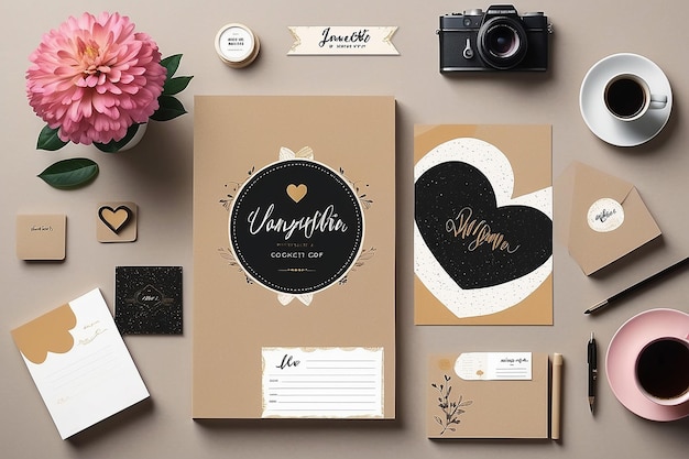 Cute and stylish branding mockup photo