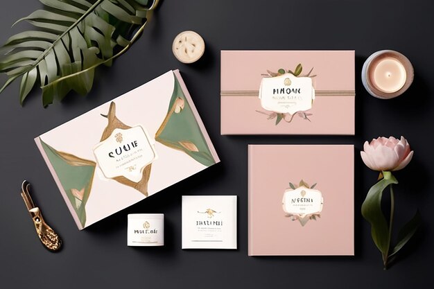 Cute and stylish branding mockup photo