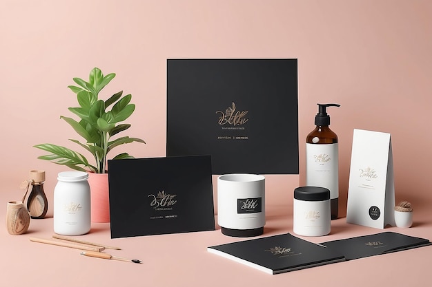 Cute and stylish branding mockup photo