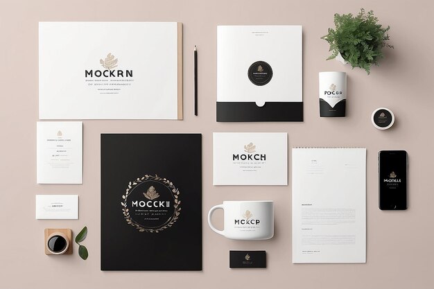 Photo cute and stylish branding mockup photo