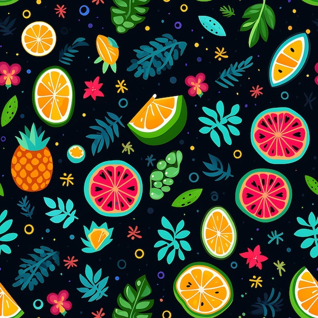 Photo cute summer seamless pattern