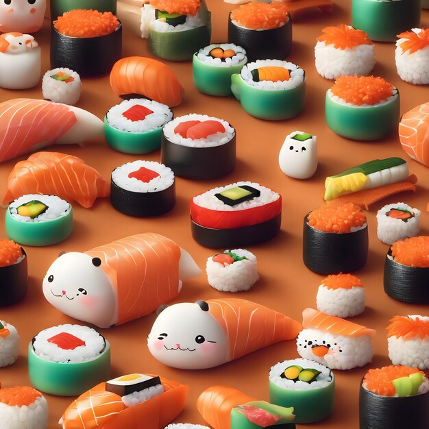 Cute sushi background very cool