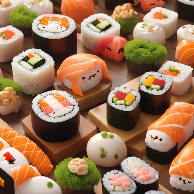 Cute sushi background very cool