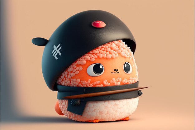 cute sushi character -ai generative