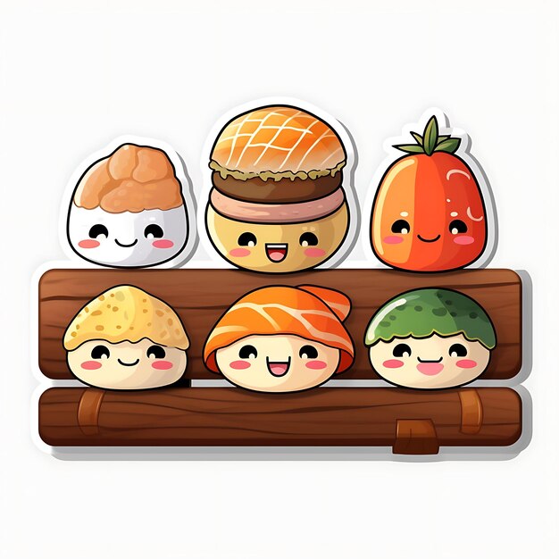 Photo cute sushi stickers for sushi lovers add a touch of kawaii to your personal items