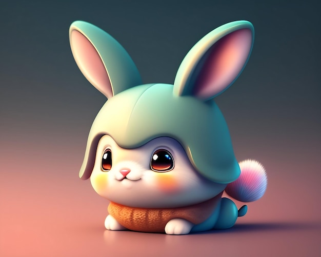 cute and sweet baby rabbit generative ai Digital artwork