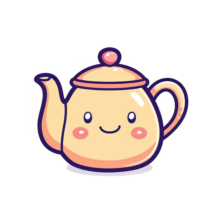Photo cute tea pot icon cookware pottery teapot