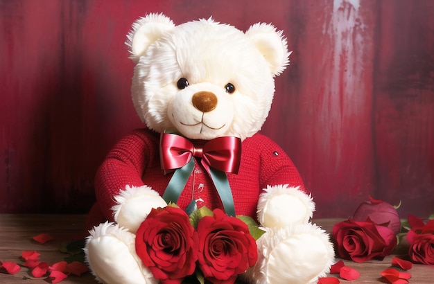 Cute Teddy Bear Valentine's Day Cute Gift for Your Wife Girlfriend Generative AI