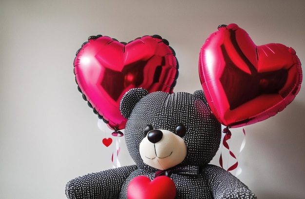 Милый плюшевый мишка на День святого Валентина Милый подарок для вашей подруги жены Генеративный AI