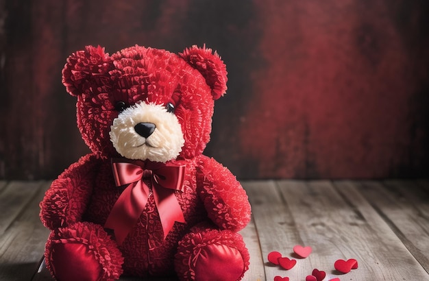 Photo cute teddy bear valentine's day cute gift for your wife girlfriend generative ai