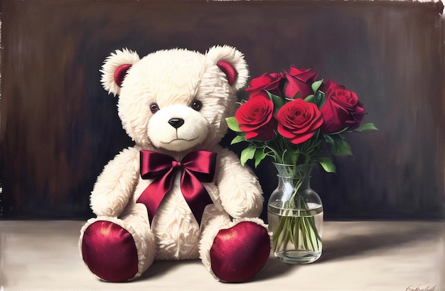 Cute Teddy Bear Valentine's Day Cute Gift for Your Wife Girlfriend Generative AI