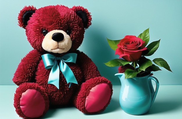 Cute Teddy Bear Valentine's Day Cute Gift for Your Wife Girlfriend Generative AI