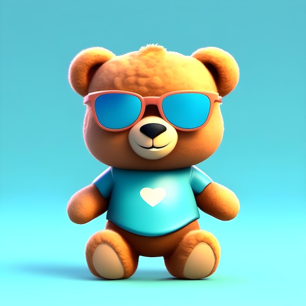 Foto cute teddy bear wearing sunglasses