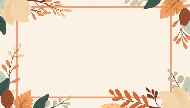 cute thanksgiving frame card template minimalist flat vector colors