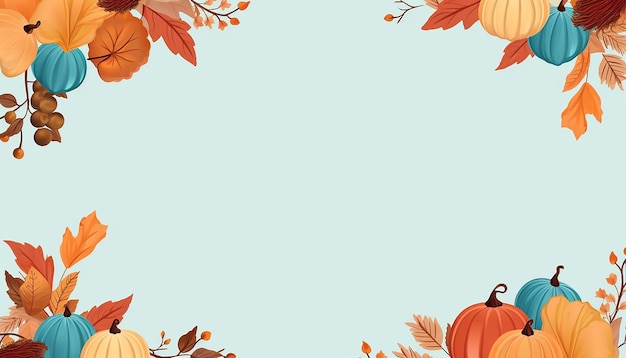 Photo cute thanksgiving frame card template minimalist flat vector colors
