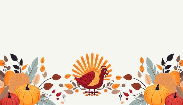 Photo cute thanksgiving frame card template minimalist flat vector colors