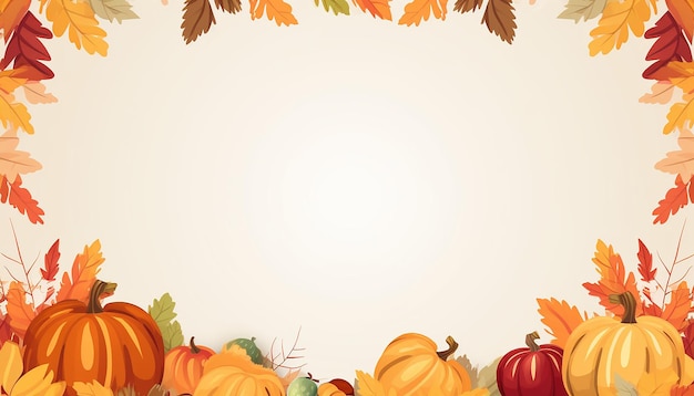 cute thanksgiving frame card template minimalist flat vector colors