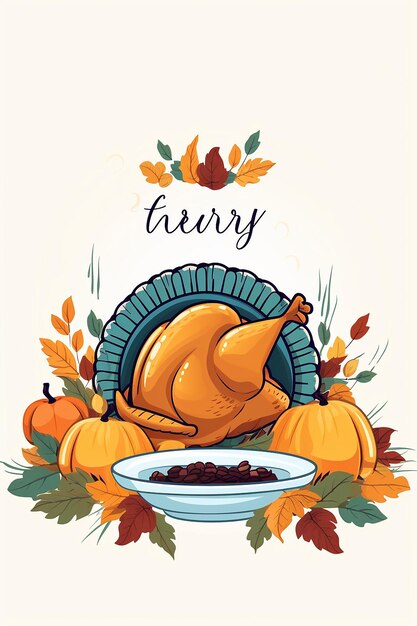 Photo cute thanksgiving frame card template