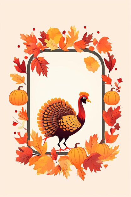 Photo cute thanksgiving frame card template