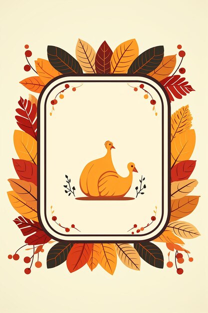 Photo cute thanksgiving frame card template