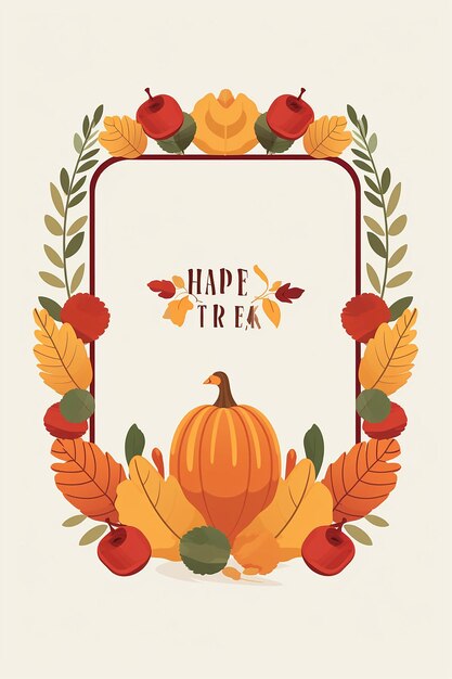 Photo cute thanksgiving frame card template