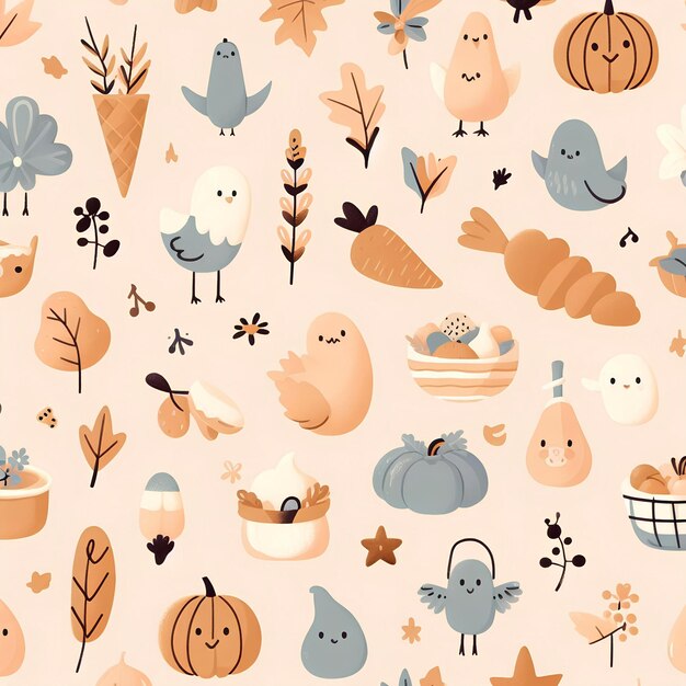 Cute thanksgiving pattern design
