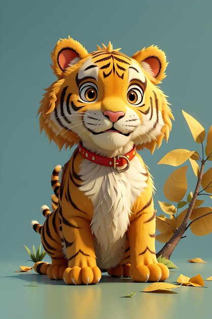 Photo a cute tiger 3d illustration