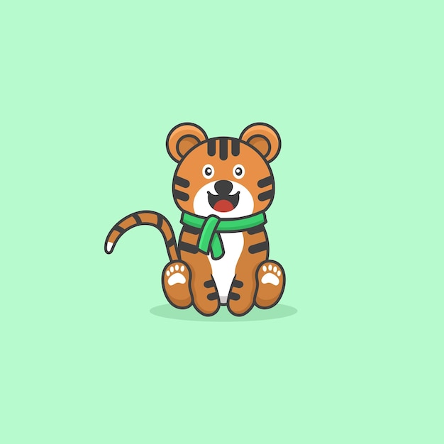 Photo cute tiger concept logo design