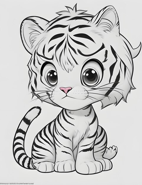 Cute Tiger Cub Cute Pixar cartoon style