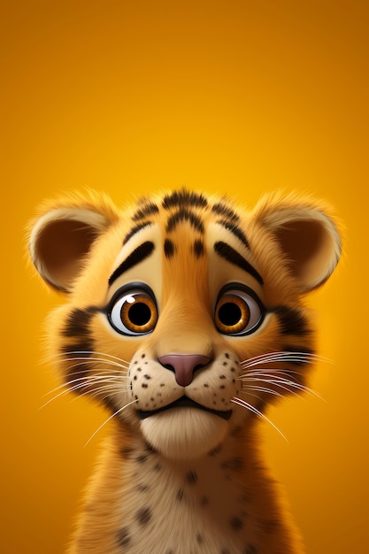 Cute tiger in studio