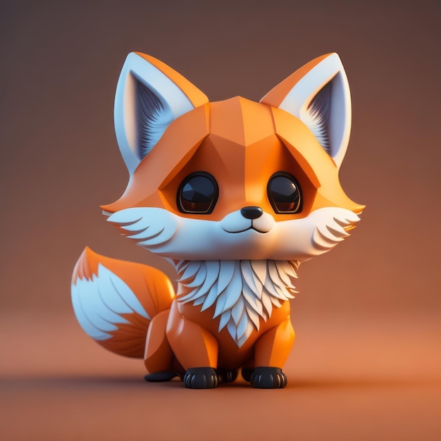 cute tiny 3d hyper realistic animated fox