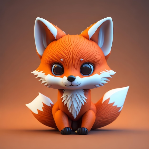 cute tiny 3d hyper realistic animated fox