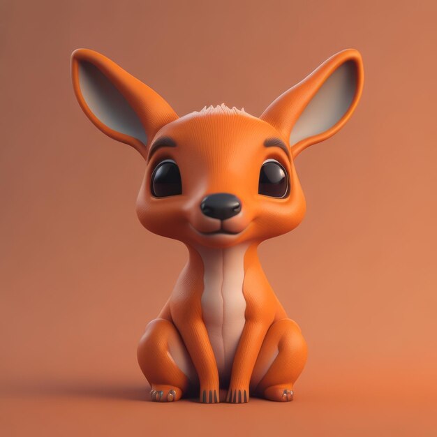 cute tiny 3d hyper realistic animated kangaroo