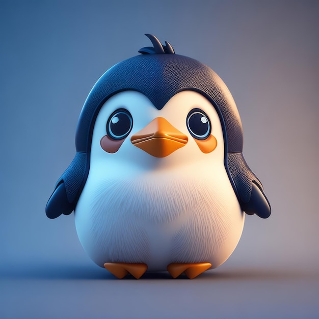 Premium AI Image | cute tiny 3d hyper realistic animated penguin