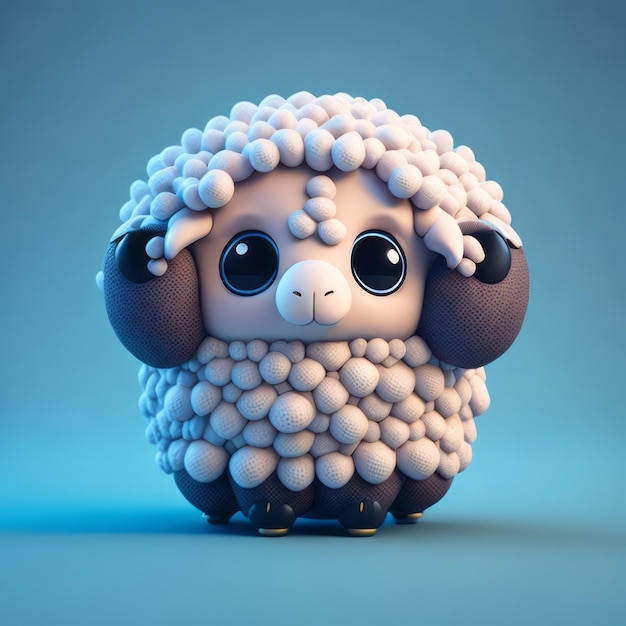 cute tiny 3d hyper realistic animated Sheep