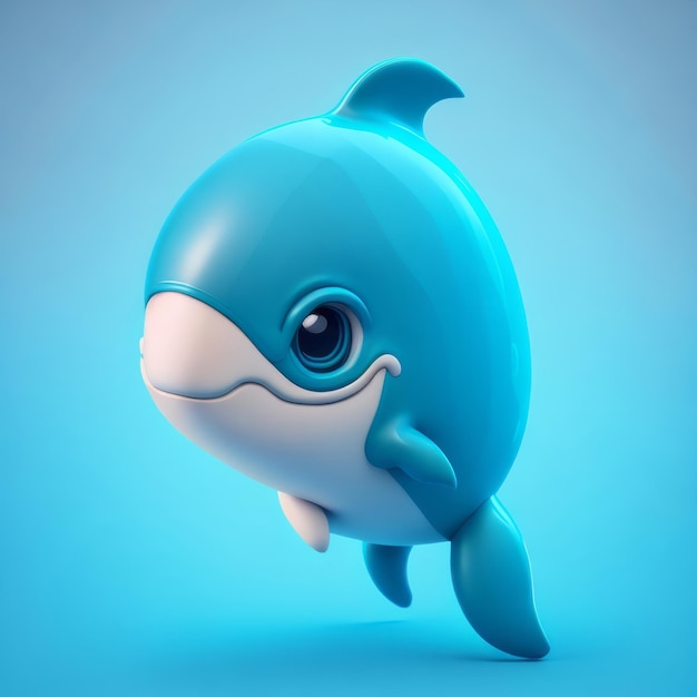 cute tiny 3d hyper realistic dolphin