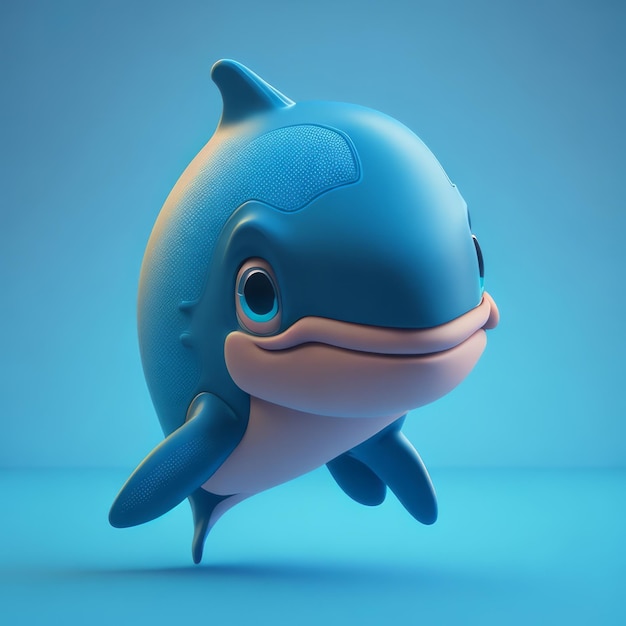 cute tiny 3d hyper realistic dolphin