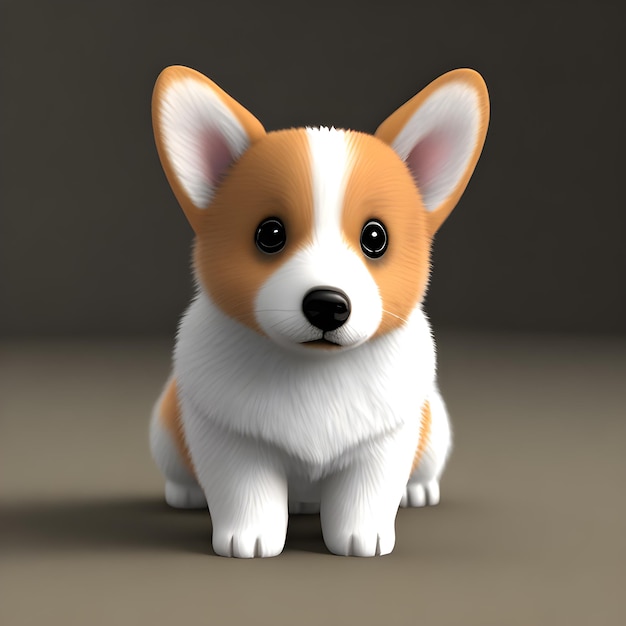 Cute tiny little corgi cub Generative AI