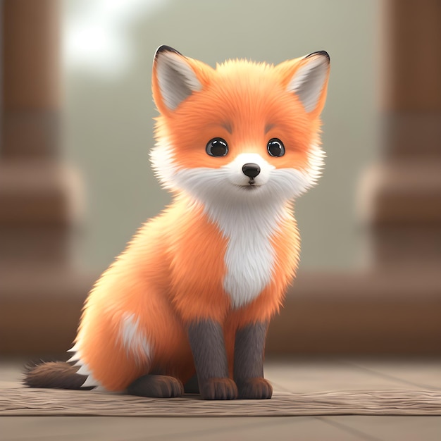 Cute tiny little fox cub Generative AI