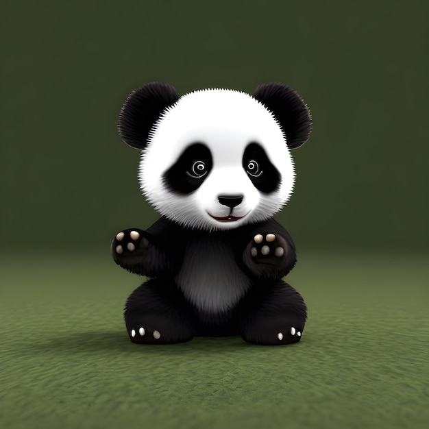 Cute tiny little panda cub Generative AI