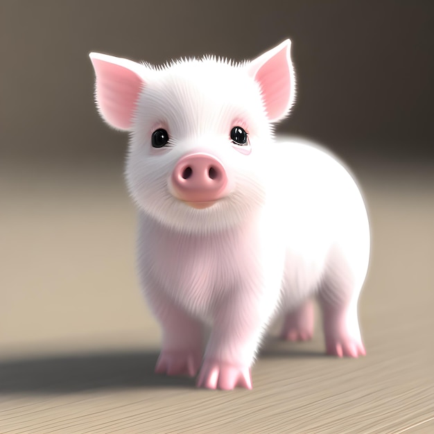 Cute tiny little pig cub Generative AI