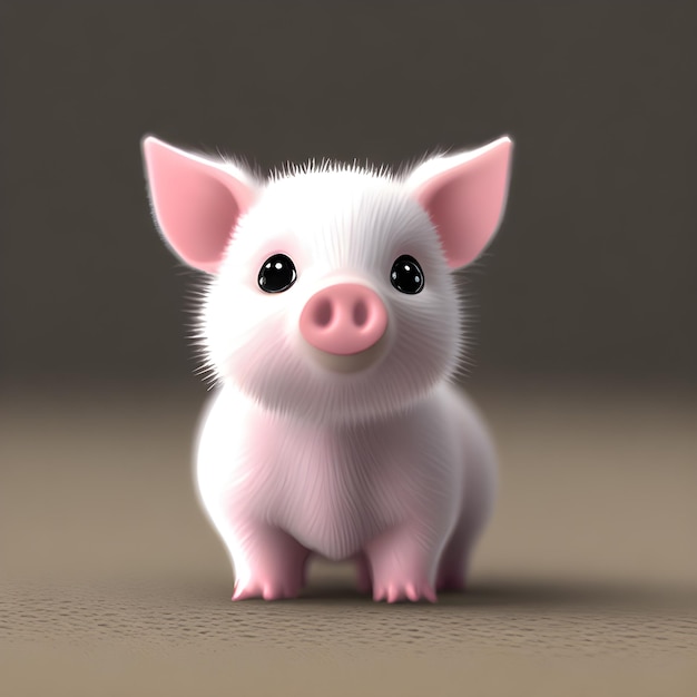 Cute tiny little pig cub Generative AI