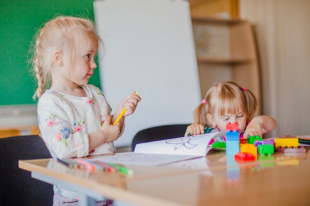 Cute toddlers in kindergarten